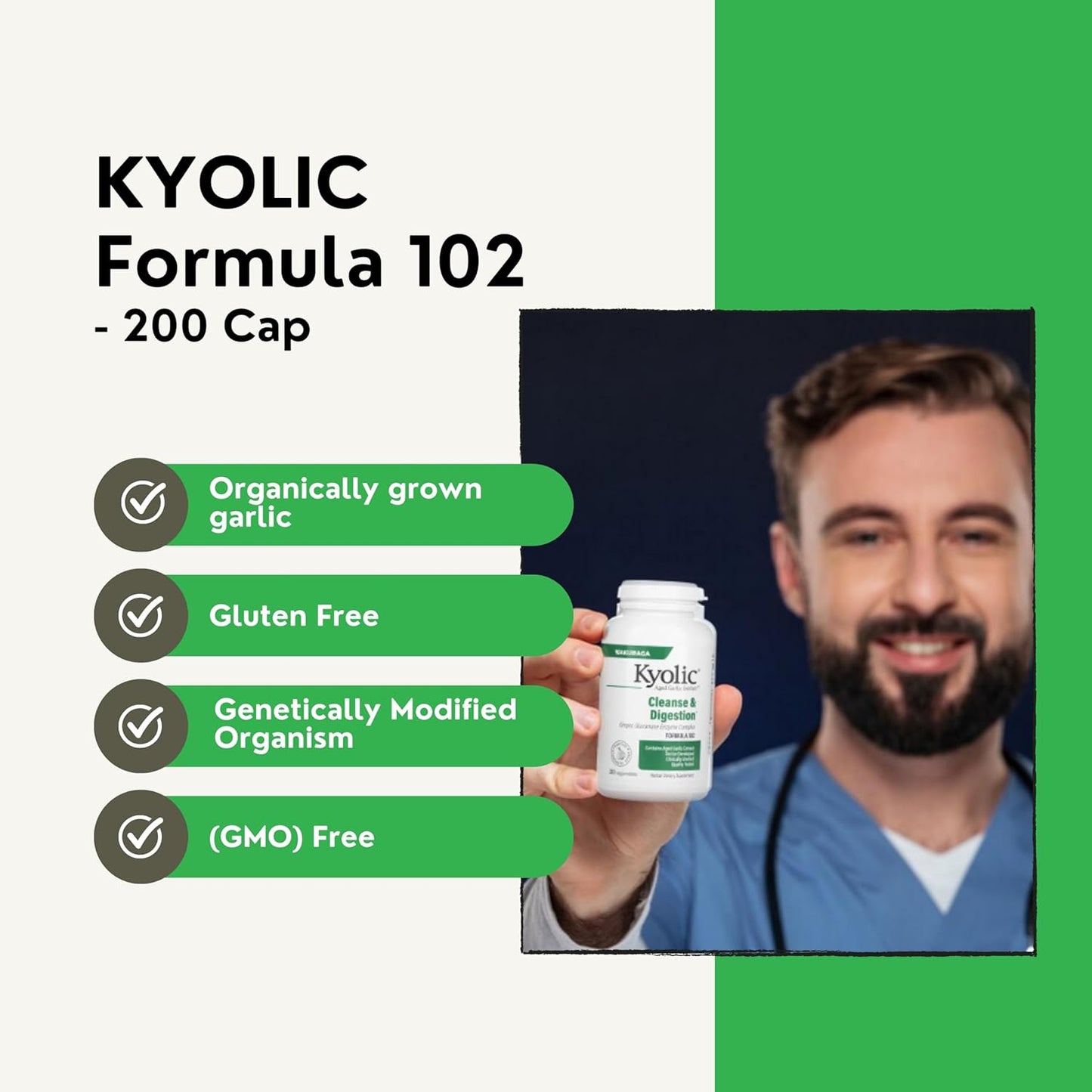 Kyolic Aged Garlic Extract 200 Veggie Tablets Cleanse & Digestion Bundle - Enriched with Garlic Ginger - Worldwide Nutrition Formula 102, 200 Counts