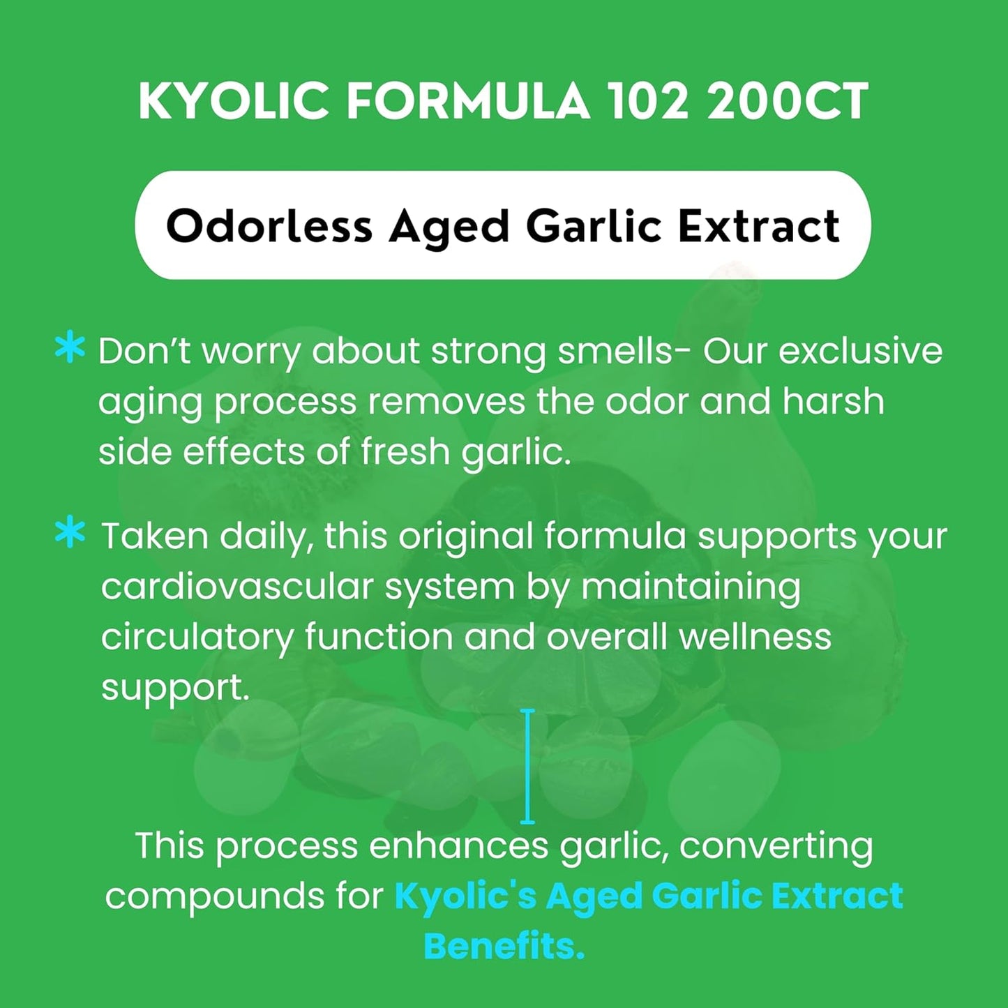 Kyolic Aged Garlic Extract 200 Veggie Tablets Cleanse & Digestion Bundle - Enriched with Garlic Ginger - Worldwide Nutrition Formula 102, 200 Counts