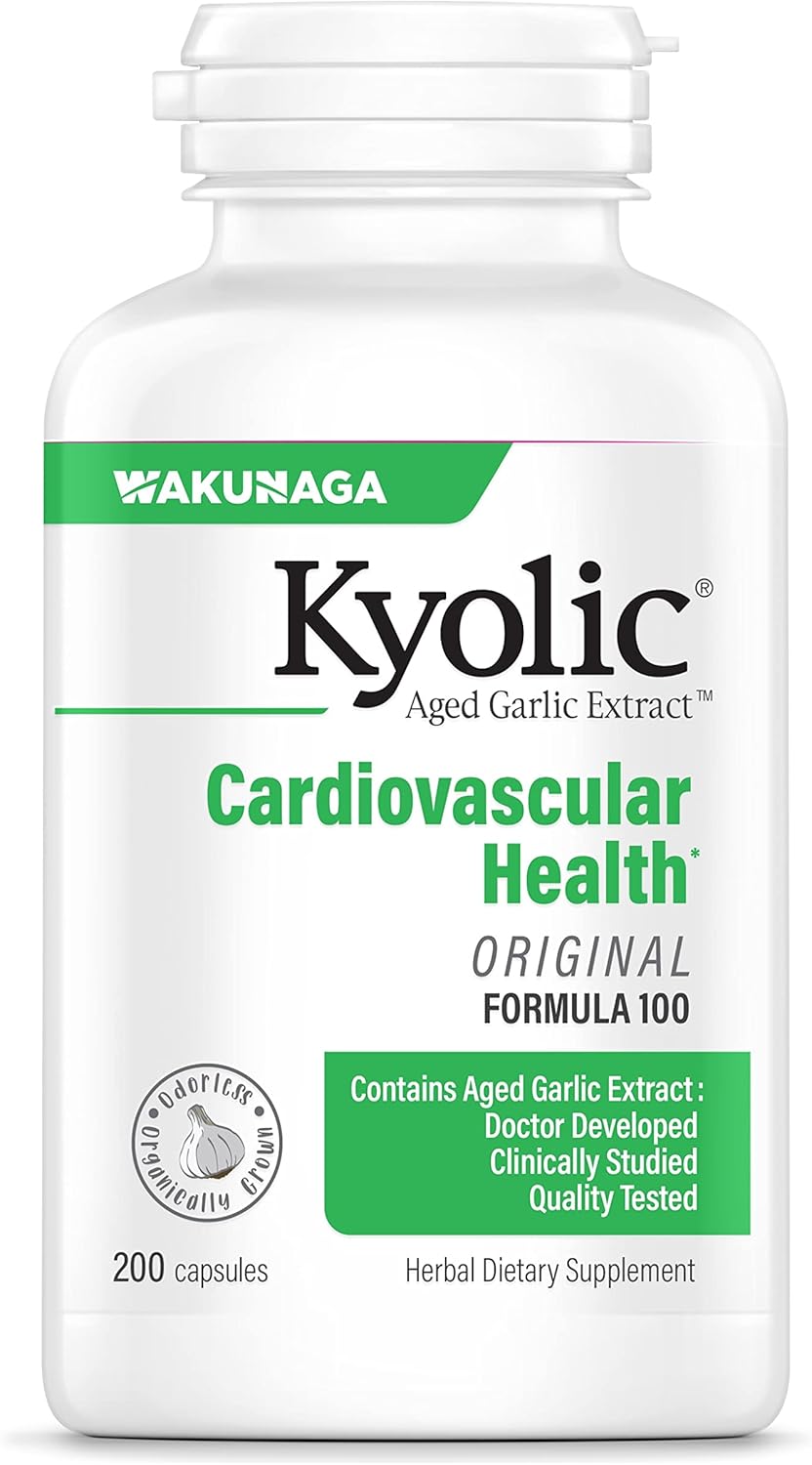 Kyolic Aged Garlic Extract Formula 100 Cardiovascular Support Supplement, 200 Capsules