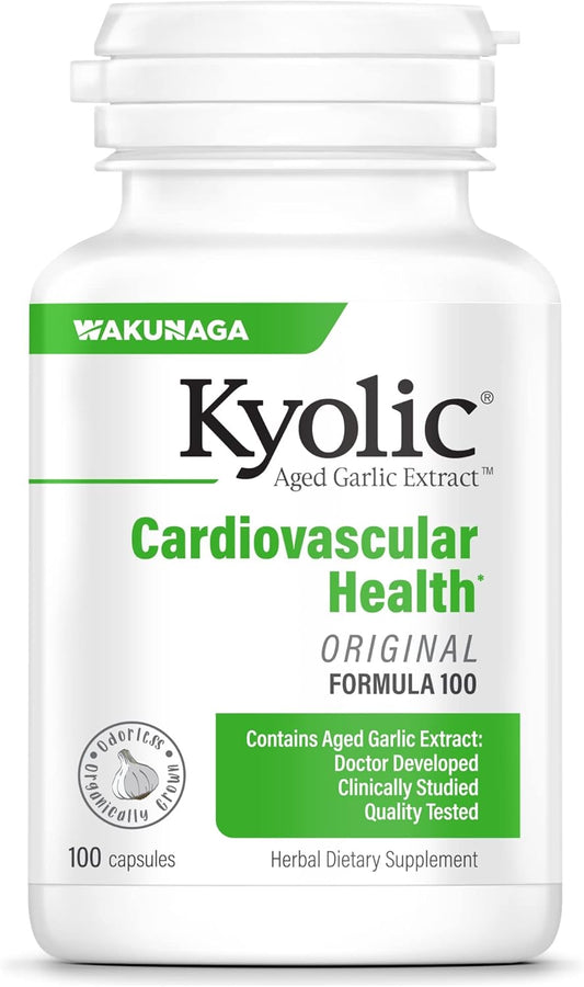 Kyolic Aged Garlic Extract Formula 100, Original Cardiovascular Support, 100 Capsules - Varied Packaging
