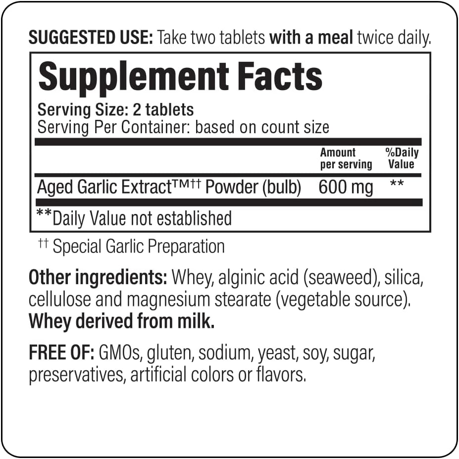 Kyolic Aged Garlic Extract Formula 100 Tablets for Cardiovascular Health - Original Blend with Varying Packaging