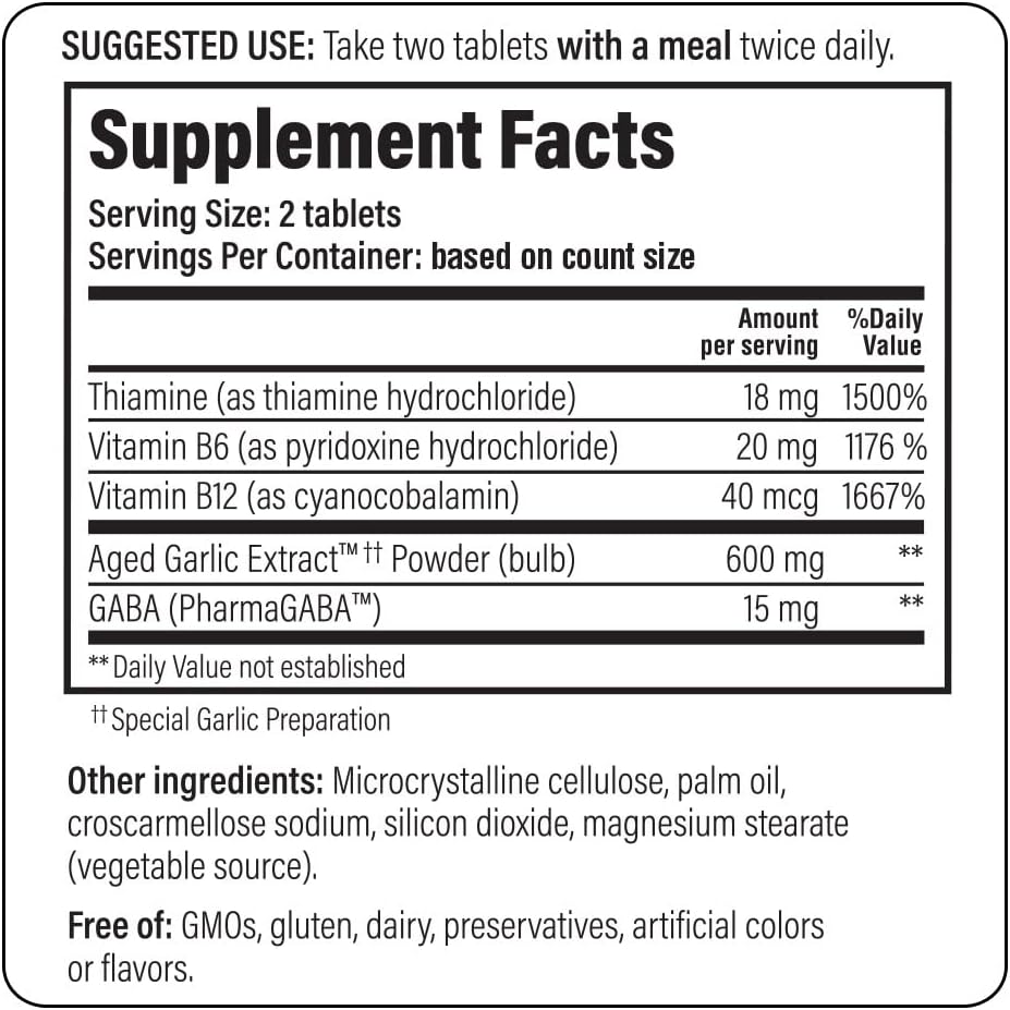 Kyolic Aged Garlic Extract Formula 101, 100 Tablets for Stress and Fatigue Relief - Packaging May Vary