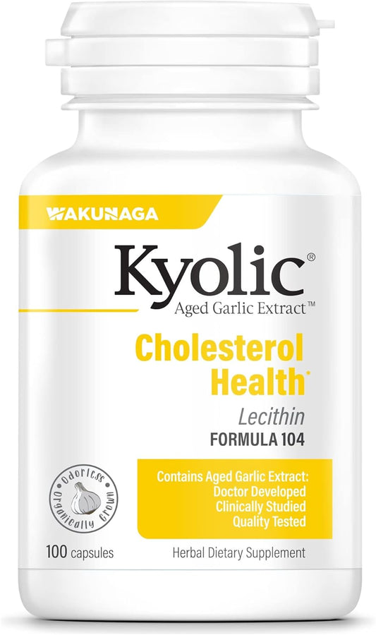 Kyolic Aged Garlic Extract Formula 104 for Cholesterol Health - 100 Capsules