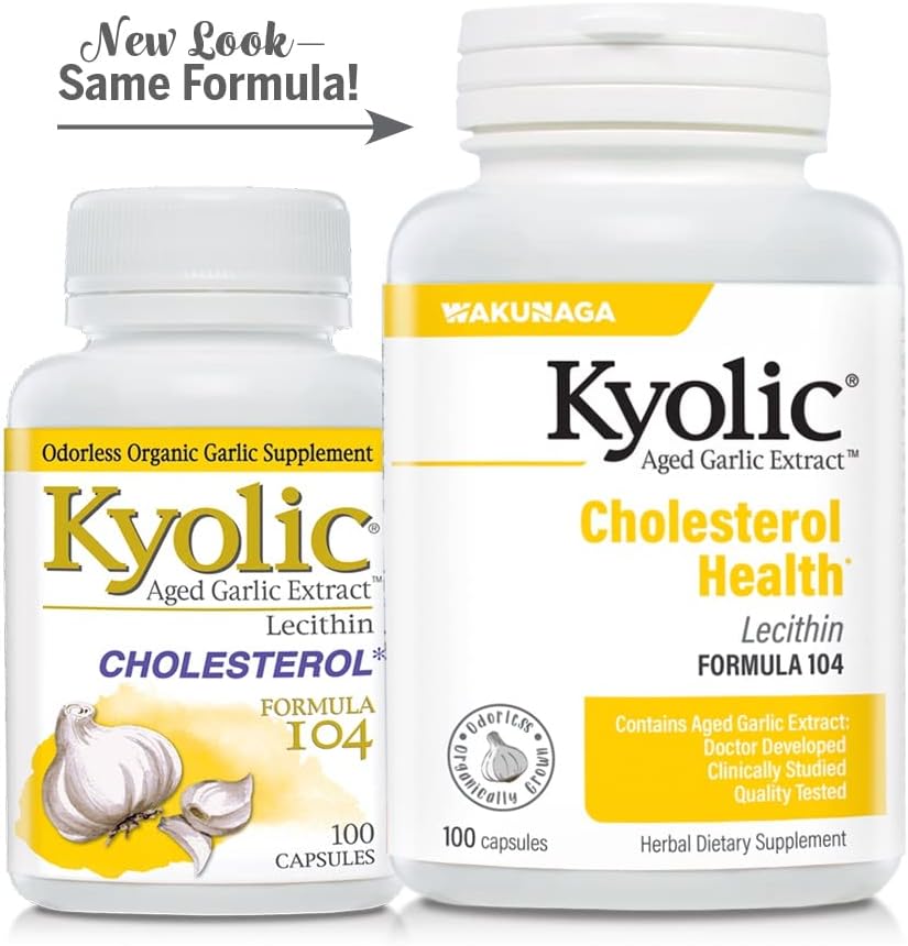 Kyolic Aged Garlic Extract Formula 104 for Cholesterol Health - 100 Capsules