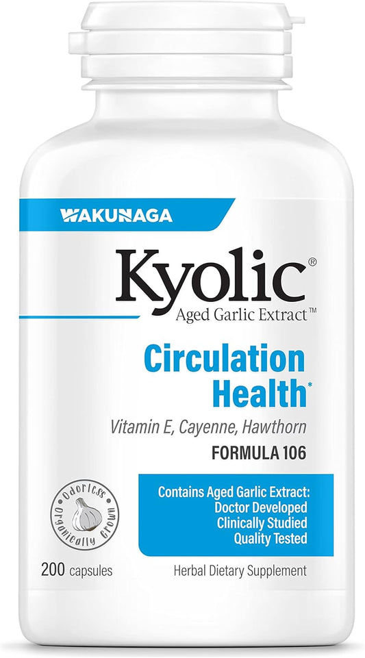 Kyolic Aged Garlic Extract Formula 106 for Circulation Health - 200 Capsules