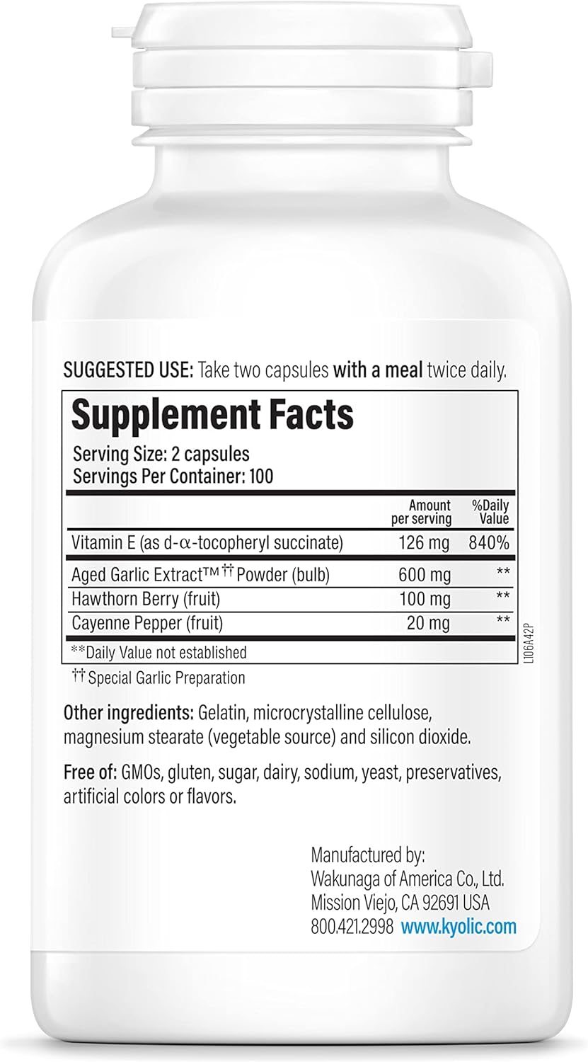 Kyolic Aged Garlic Extract Formula 106 for Circulation Health - 200 Capsules