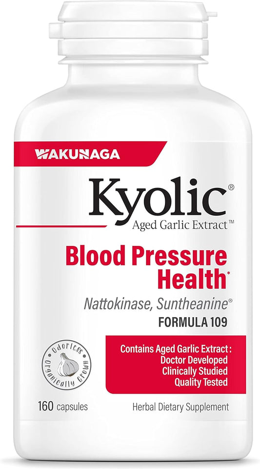 Kyolic Aged Garlic Extract Formula 109 for Blood Pressure Health - 160 Capsules