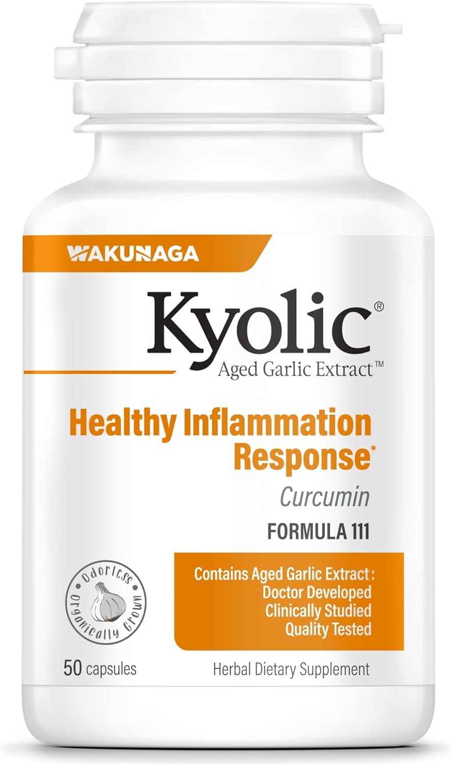 Kyolic Aged Garlic Extract Formula 111 Capsules for Healthy Inflammation Response - 50 Count