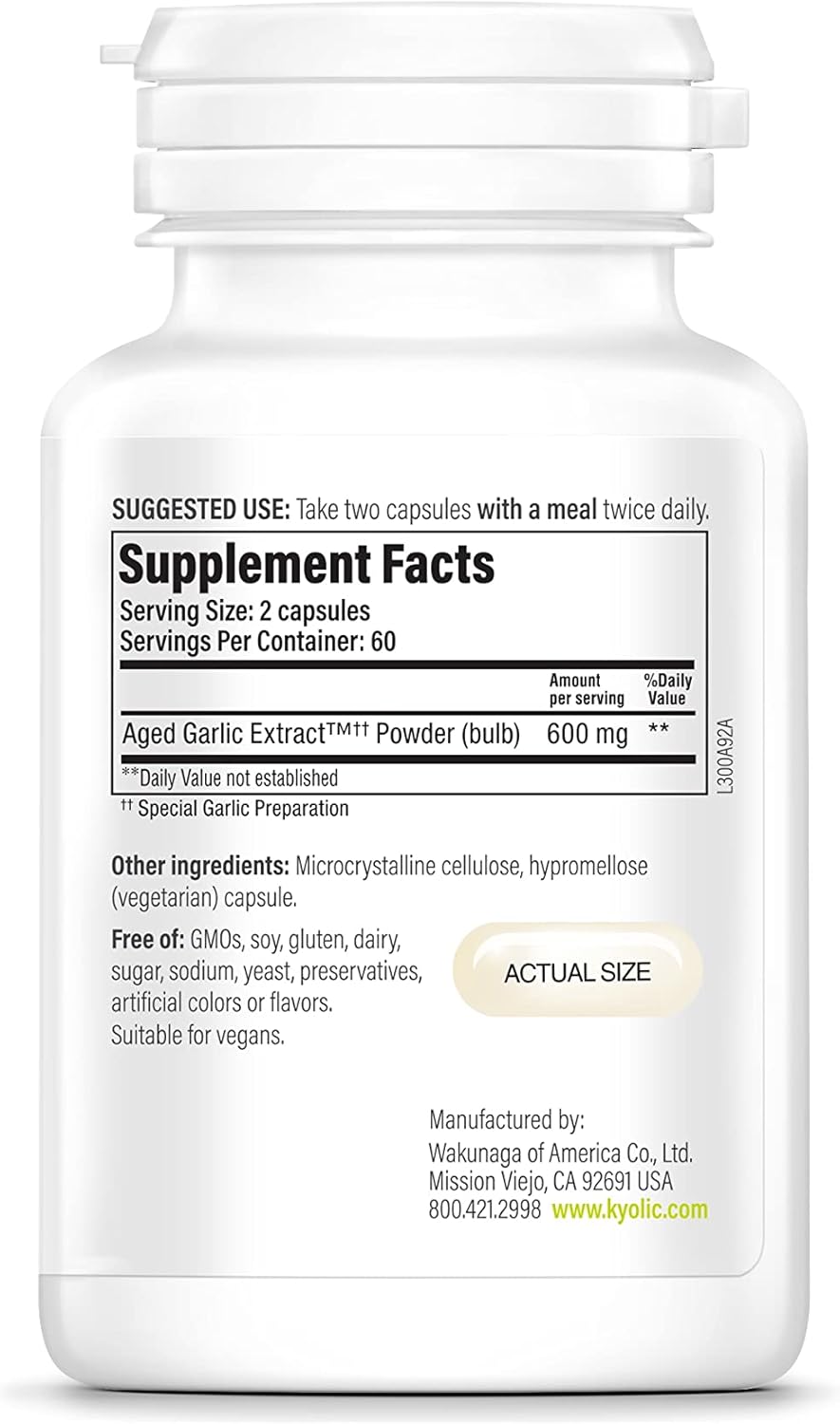 Kyolic Aged Garlic Extract Formula 300 Vegan Capsules - 120 Count