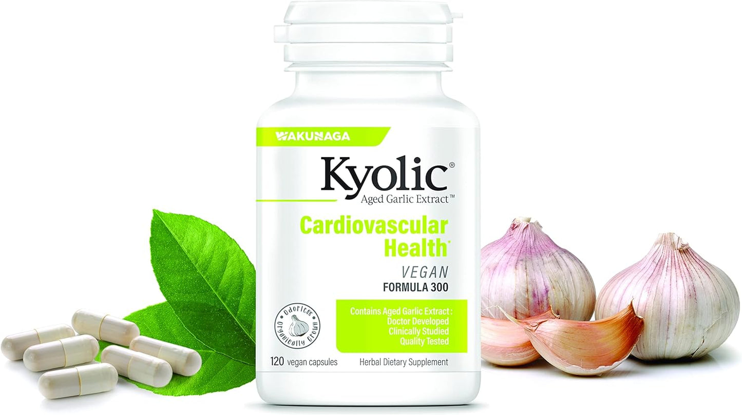 Kyolic Aged Garlic Extract Formula 300 Vegan Capsules - 120 Count