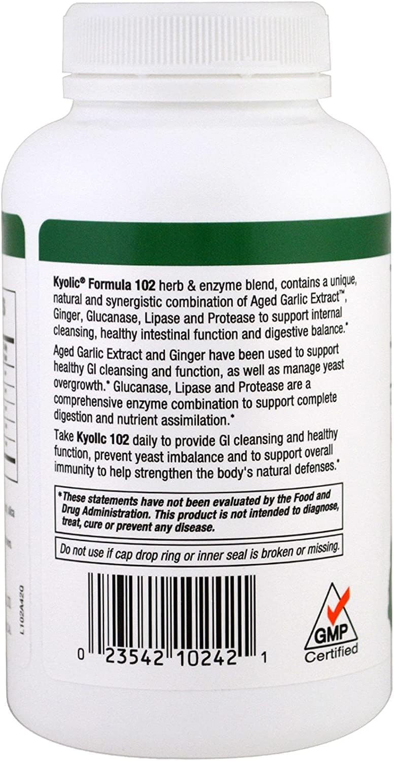 Kyolic Formula 102 - Aged Garlic Extract Supplement for Heart Health and Immune Support