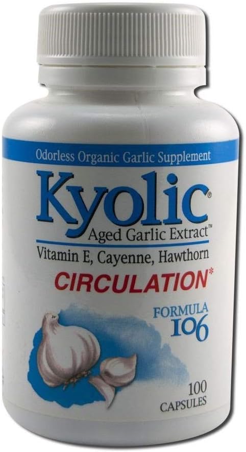 Kyolic Formula 106 Aged Garlic Extract Capsules for Circulation - 3 Pack (300 Capsules)