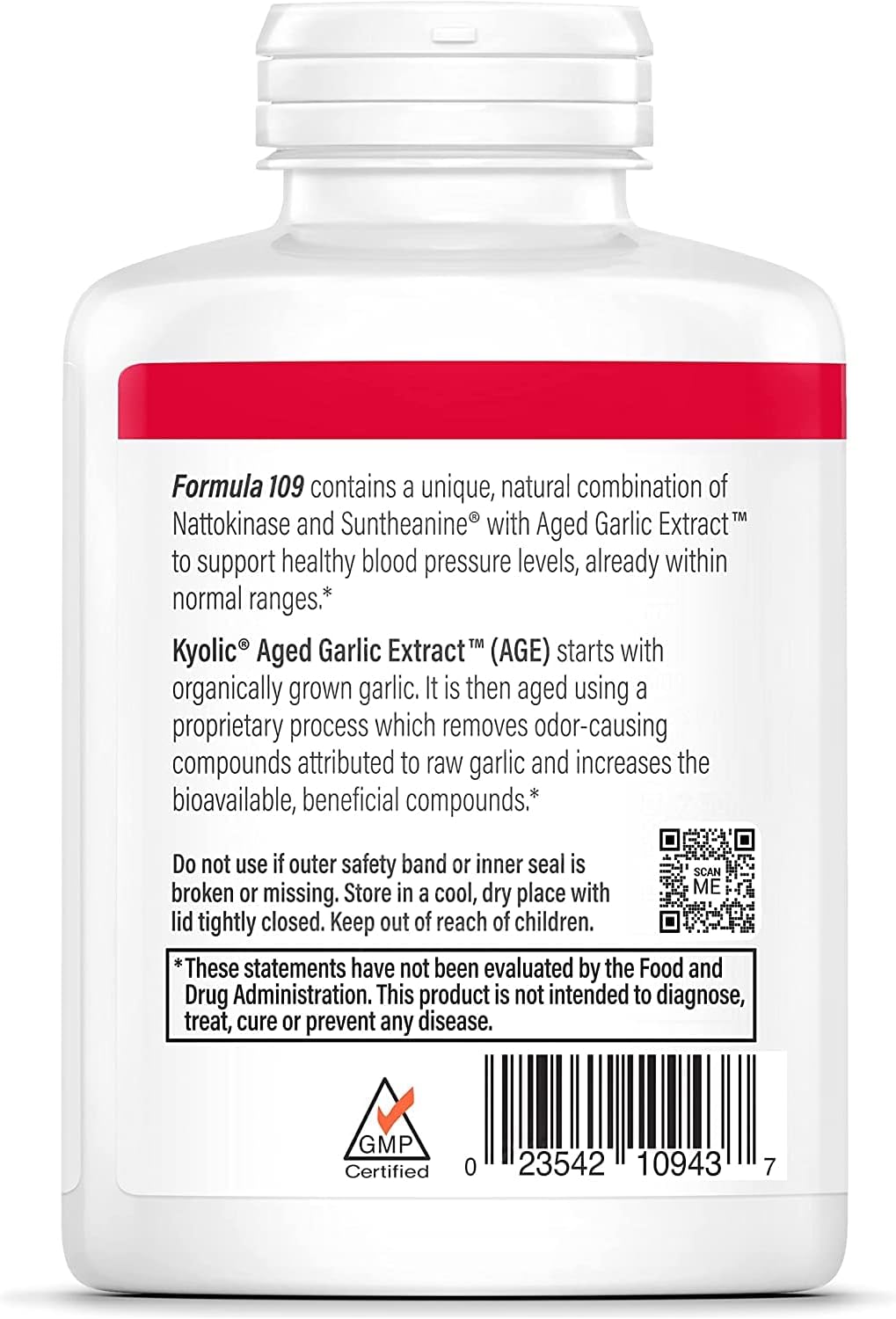 Kyolic Formula 109 Aged Garlic Extract Capsules - 240 Count Bottle