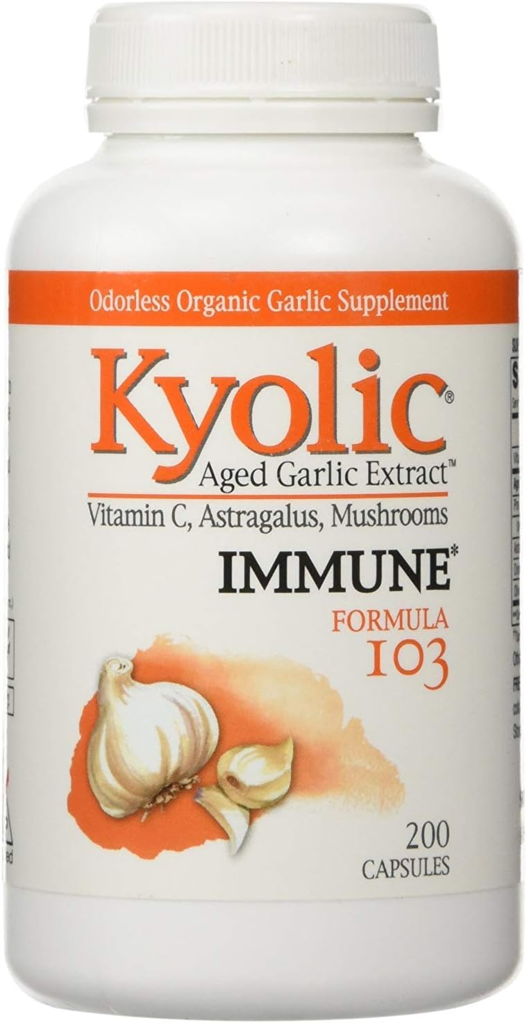 Kyolic Garlic Capsules with Calcium and Vitamins - 200 Count