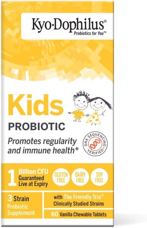 Kyolic Kyo-Dophilius Kids Probiotic Tablets for Regularity and Immune Health, 60 Count