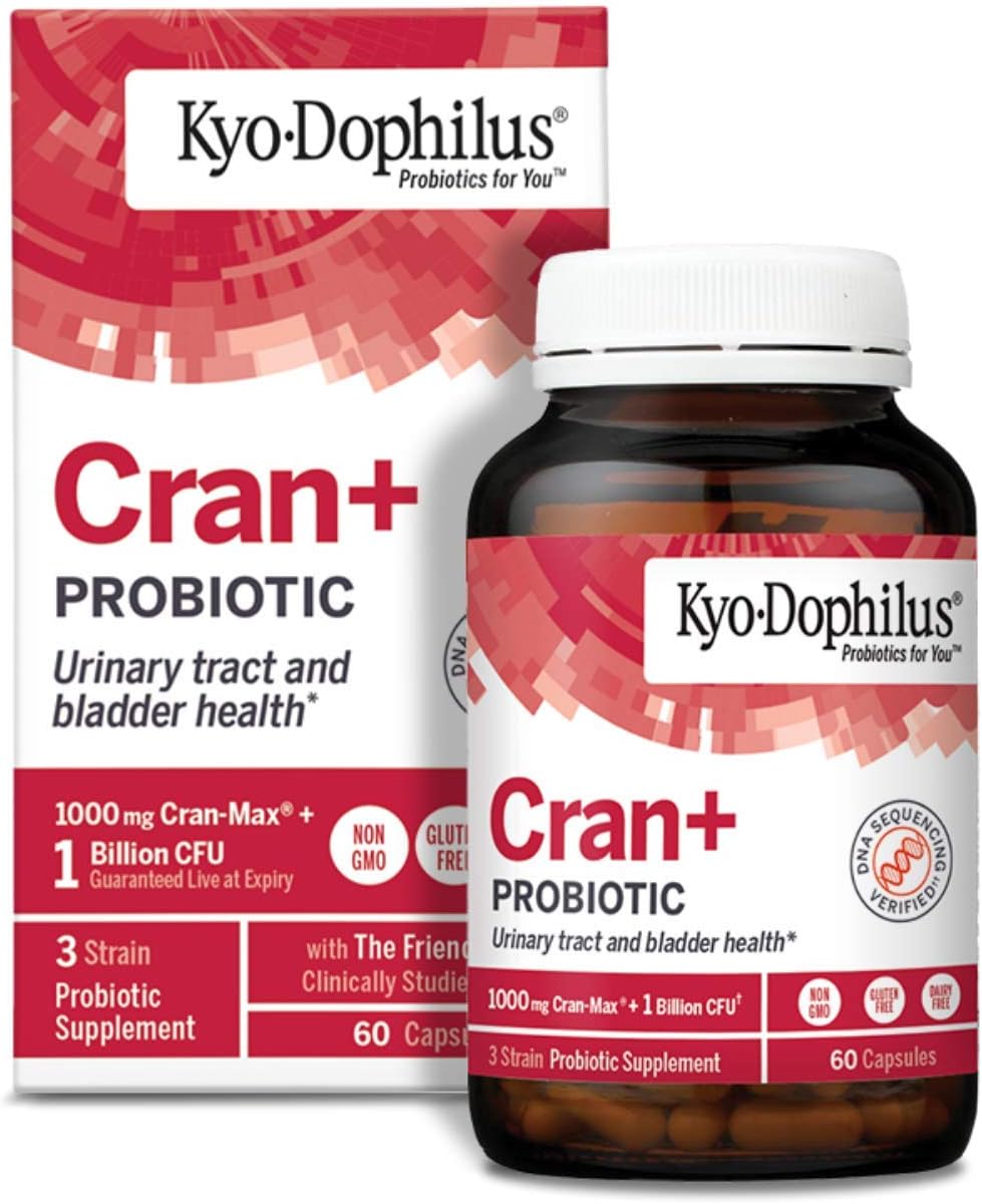 Kyolic Kyo-Dophilus Cran+ Probiotic for Urinary Tract and Bladder Health - 60 Capsules