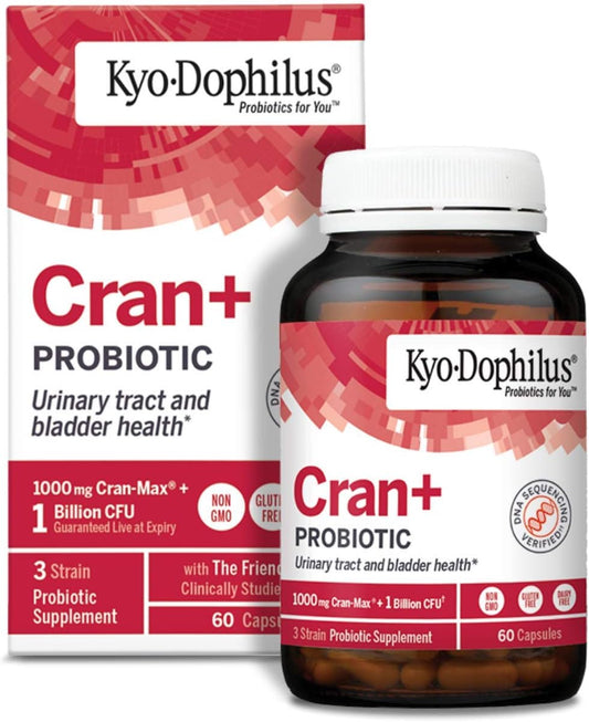 Kyolic Kyo-Dophilus Cran+ Probiotic for Urinary Tract and Bladder Health - 60 Capsules