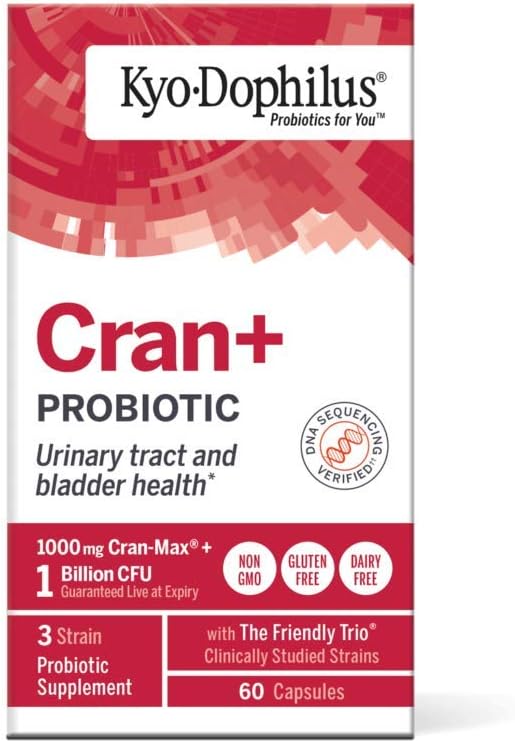 Kyolic Kyo-Dophilus Cran+ Probiotic for Urinary Tract and Bladder Health - 60 Capsules