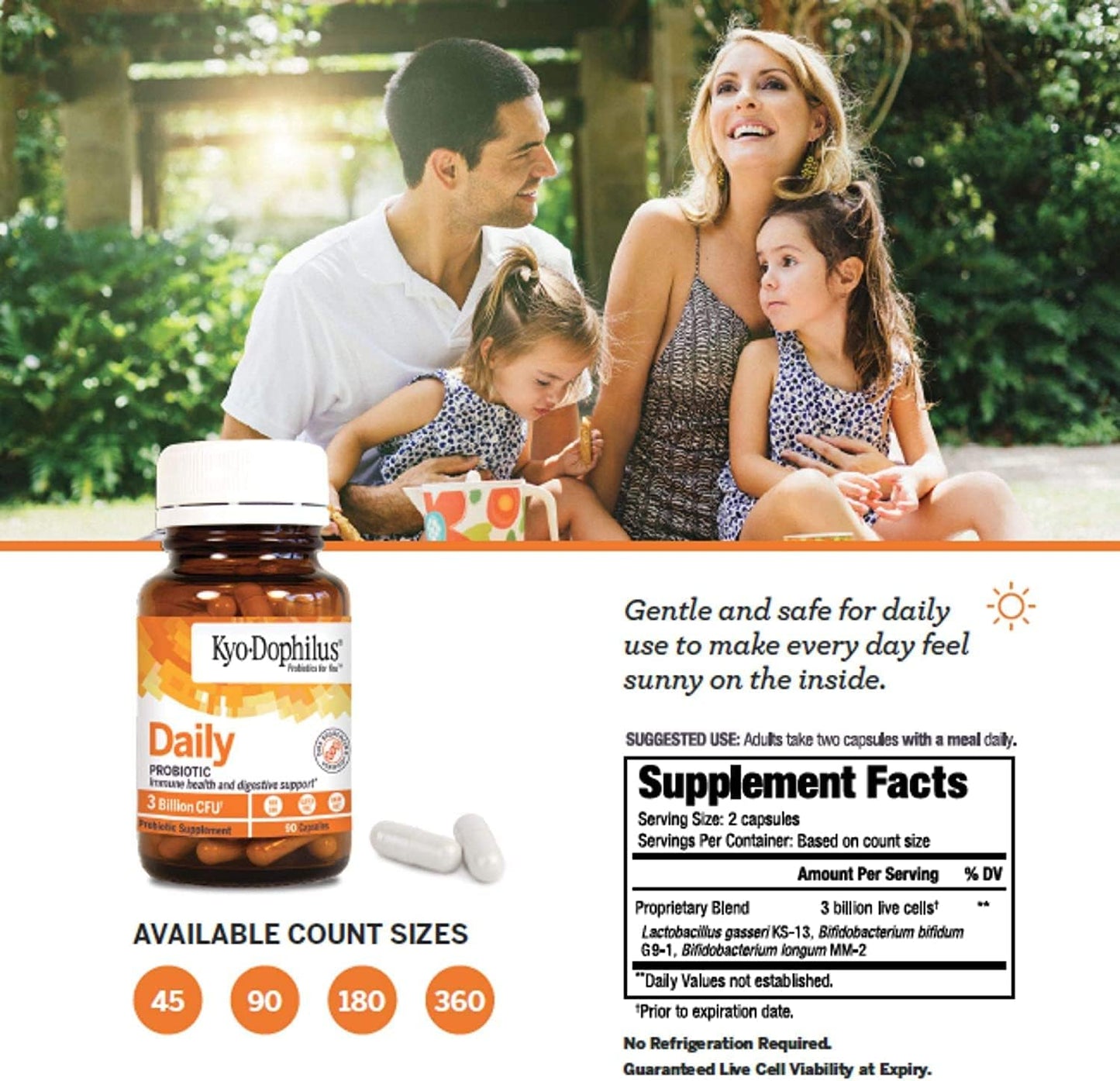 Kyolic Kyo-Dophilus Daily Probiotic, 360 Capsules for Immune and Digestive Health