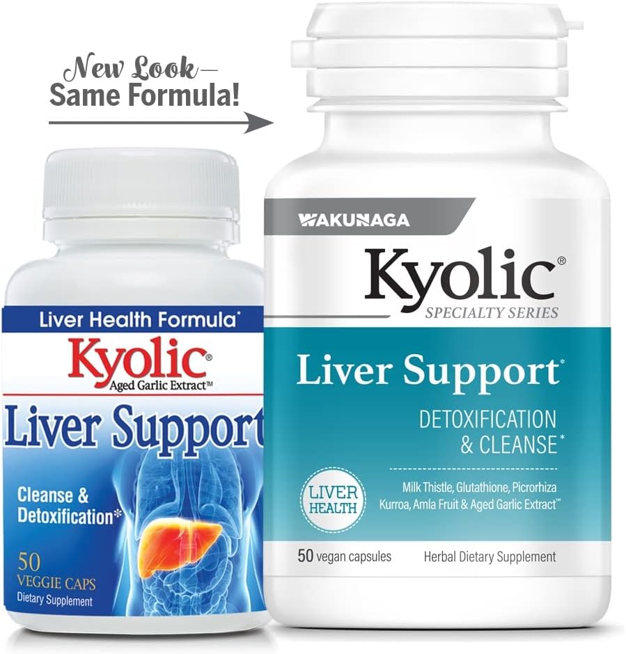 Kyolic Specialty Series Liver Support Detox Cleanse 50 Vegan Capsules - Natural Liver Health Supplement