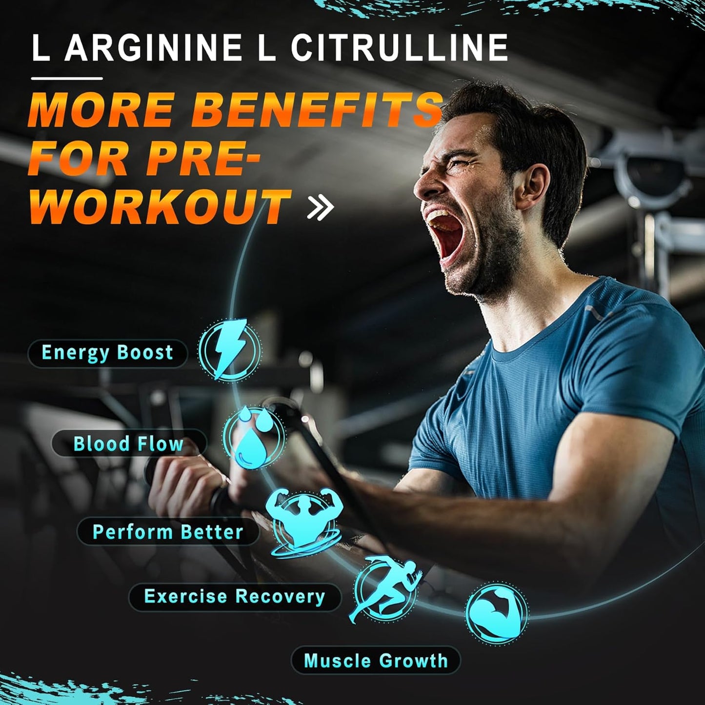 L Arginine Nitric Oxide Gummies 1300mg with L Citrulline & Beet Root for Performance, Muscle Growth | Vegan, 60 Count Sugar Free Supplement for Men & Women