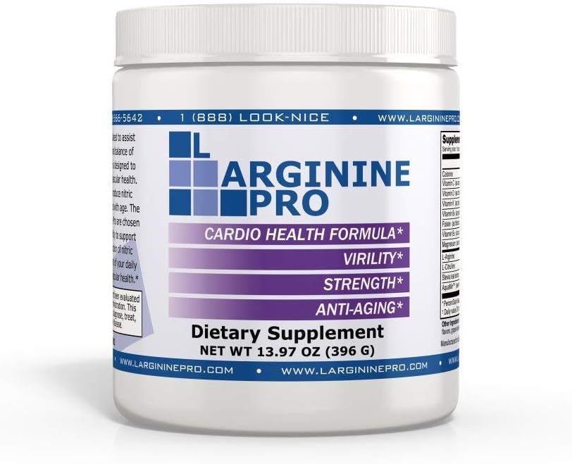 L-ARGININE PRO Grape Powder Supplement | 5,500mg L-arginine, 1,100mg L-Citrulline | 4 Jars