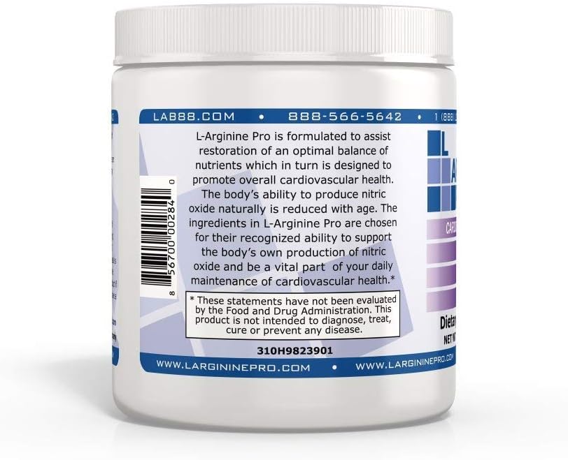 L-ARGININE PRO Grape Powder Supplement | 5,500mg L-arginine, 1,100mg L-Citrulline | 4 Jars