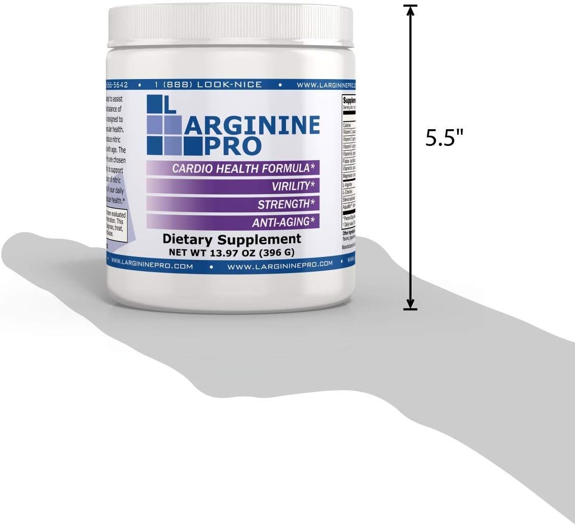 L-ARGININE PRO Grape Powder Supplement | 5,500mg L-arginine, 1,100mg L-Citrulline | 4 Jars