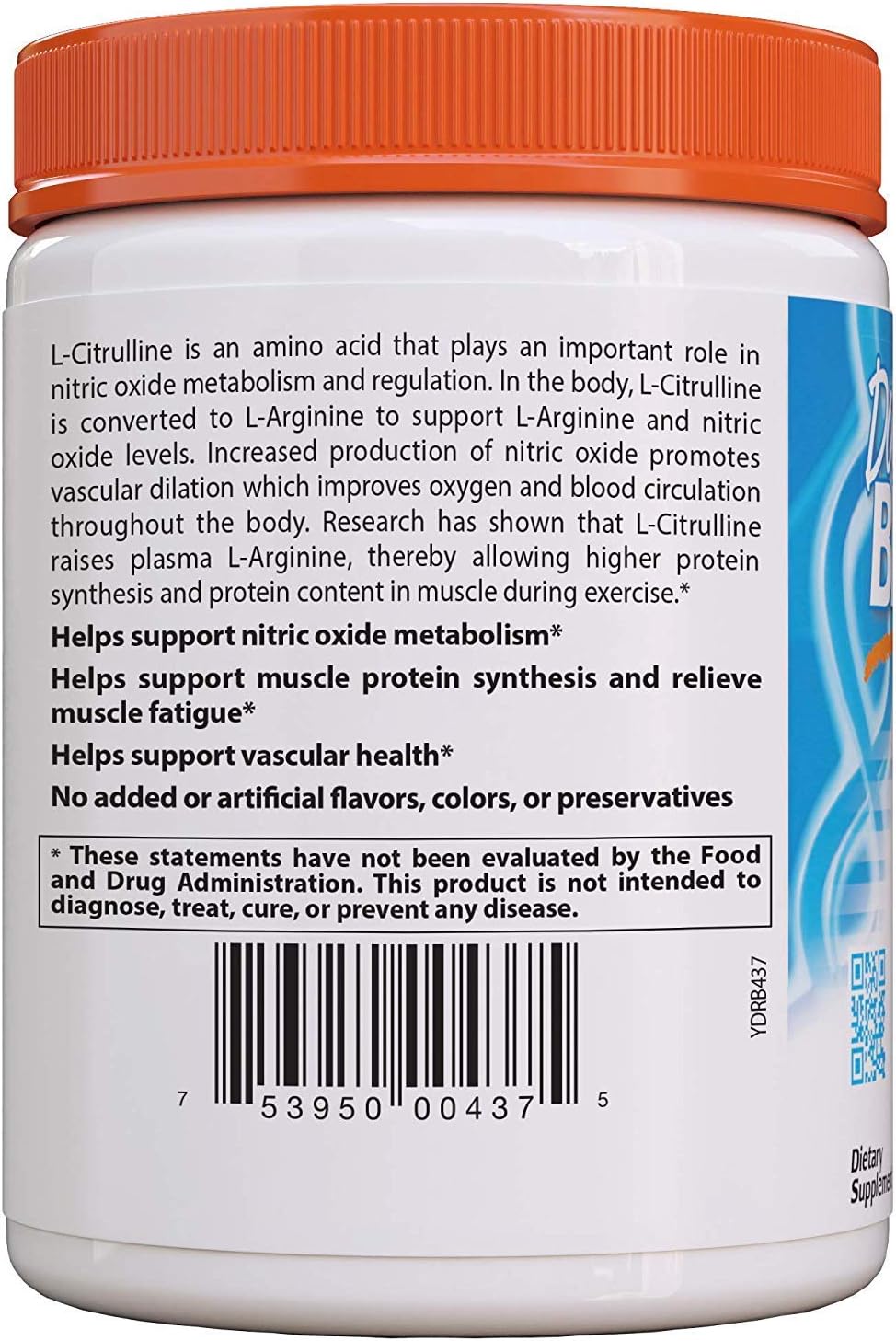 L-Citrulline Powder for Circulatory Health - Doctor's Best, Non-GMO, Gluten-Free, Soy-Free, Vegan - 7 oz (200g)