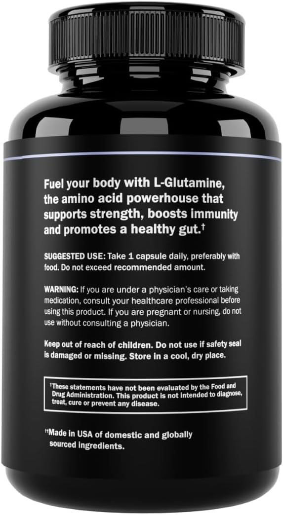 L-Glutamine Capsules 600mg (3-Pack) for Strength, Muscle Recovery, Immunity, & Gut Health - Amino Acid Supplement for Men & Women - Non-GMO - by Prime Labs