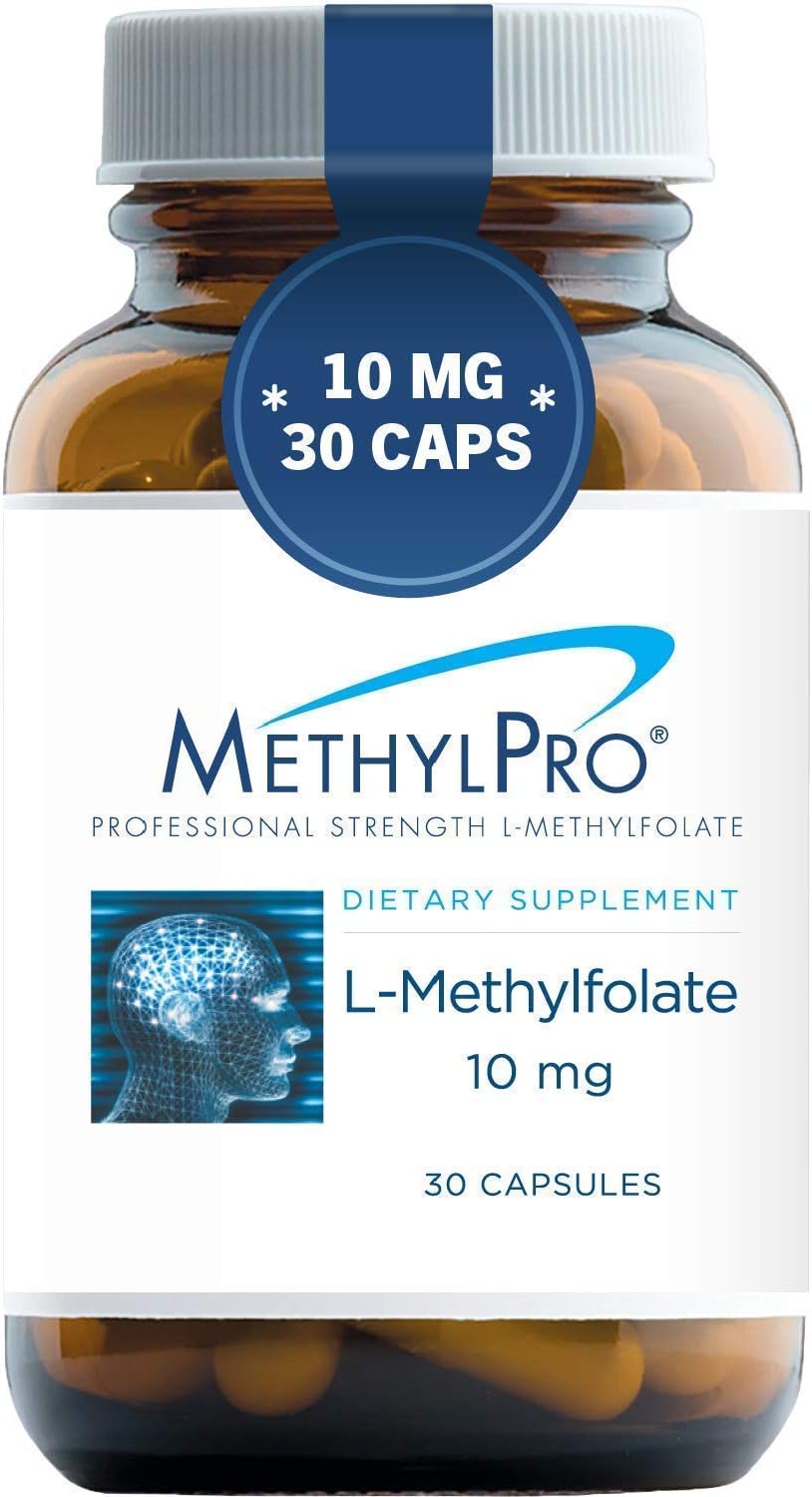 L-Methylfolate 2-Product Set for Mood, Homocysteine Methylation, and Immune Support - 10mg + 5mg Capsules (2 Bottles, 30 Capsules)