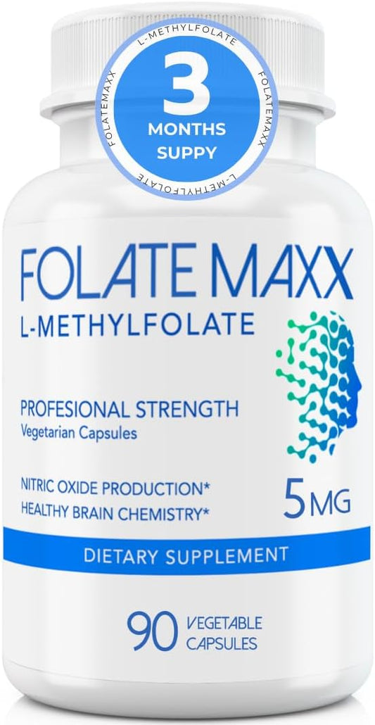 L-Methylfolate 5 mg Capsules - Professional Grade Folate Supplement with Non-GMO Methyl Folate - Gluten Free 5-MTHF Formula - BoostGo Australia