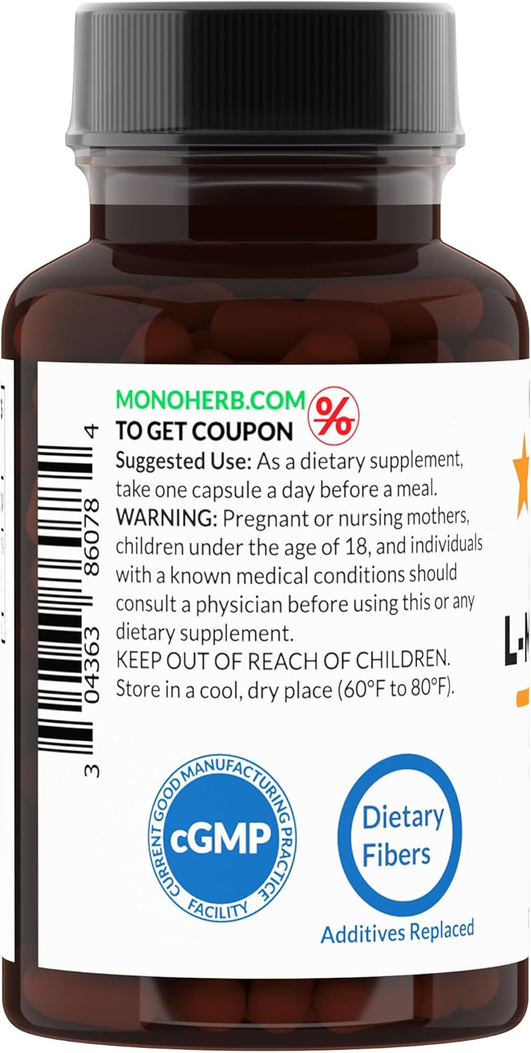 L-Methylfolate 7.5 mg - 90 Vegetarian Capsules - Monoherb Methyl Folate Dietary Supplement