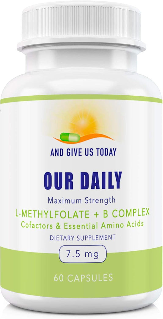 L-Methylfolate B Complex with Amino Acids - 60 Count - Active Folate, Methylated B12, B6 - Daily Vites