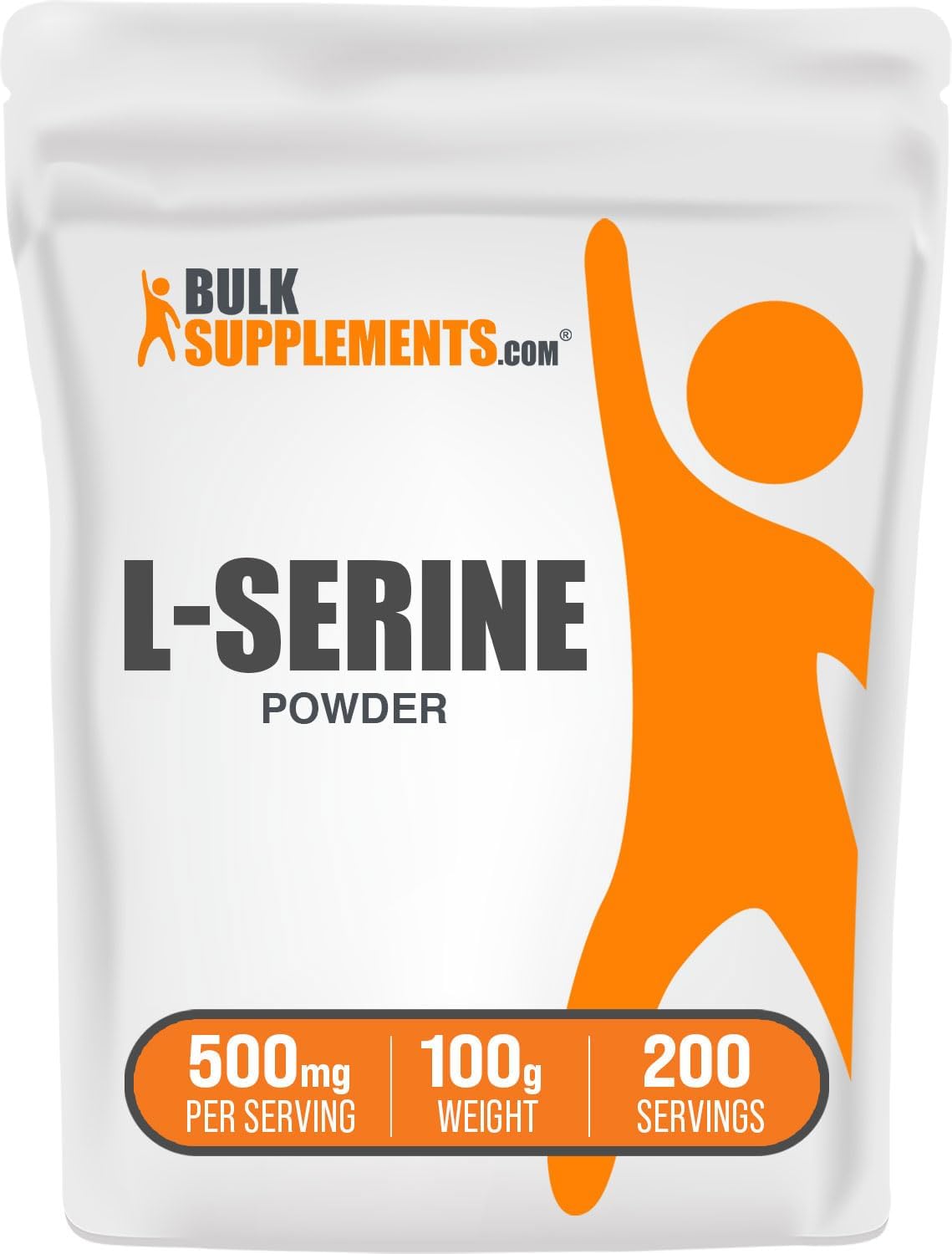 L-Serine Powder 100g - Immune Support Amino Acid Supplement - Gluten Free, 500mg per Serving - BulkSupplements