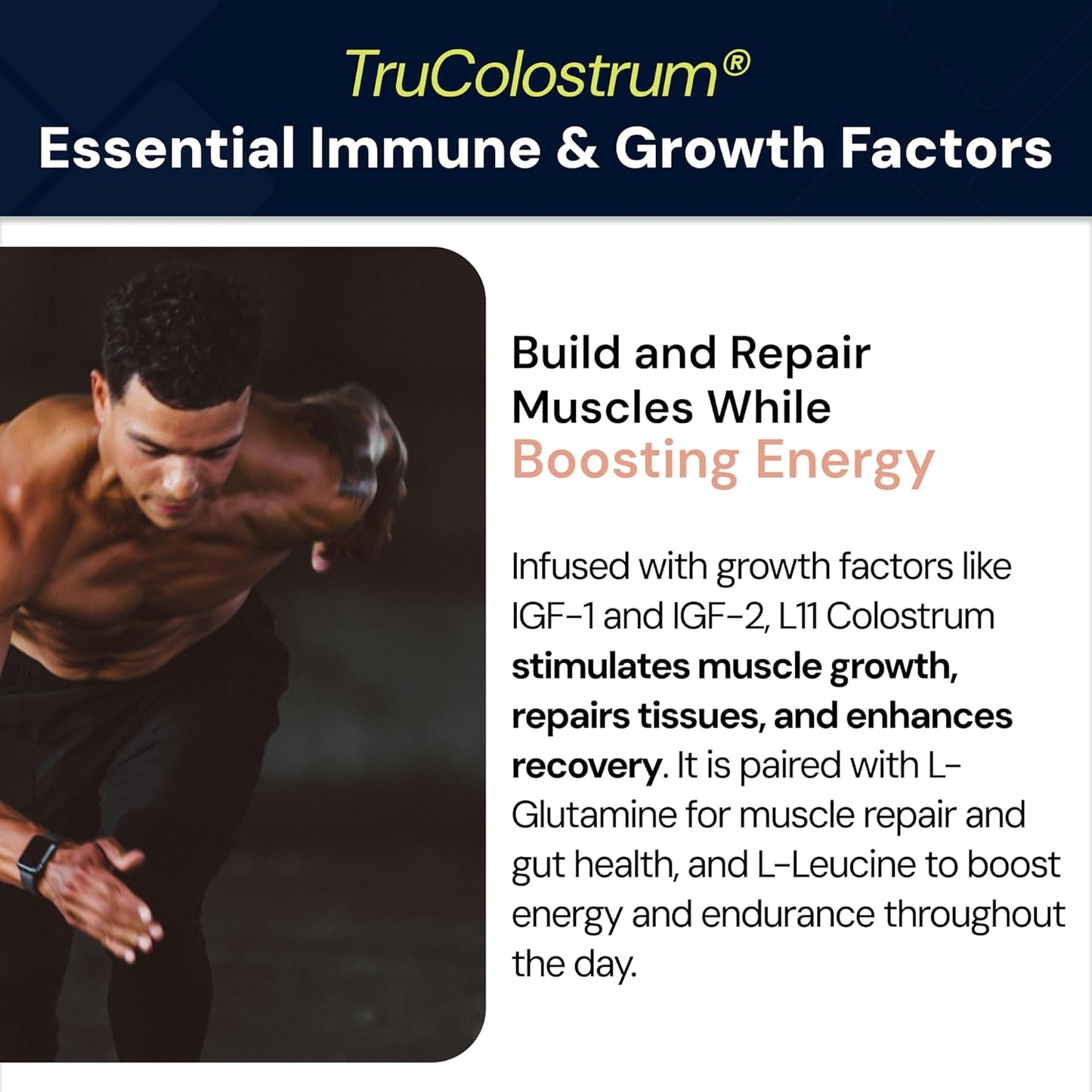 L11 Colostrum Supplement with Lactoferrin, Biotin, Zinc & Vitamin D - 1500mg Bovine Colostrum Powder for Athletic Health, Gut Health, Muscle & Immune Support - Chocolate Flavor, 30 Servings