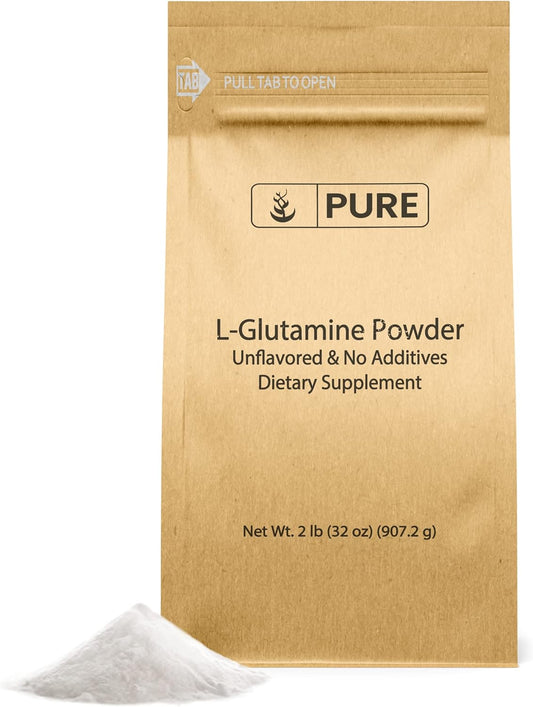 Lab-Verified 2lb L-Glutamine Powder with Pure Original Ingredients - Alpha-Amino Acid Supplement