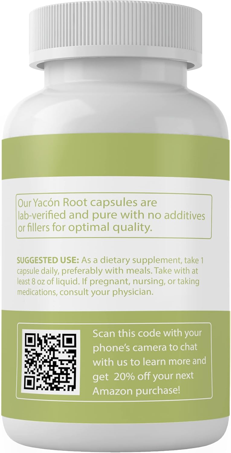 Lab Verified Yacon Root Capsules - 100 Count, Pure Original Ingredients, No Additives or Fillers - BoostGo Australia