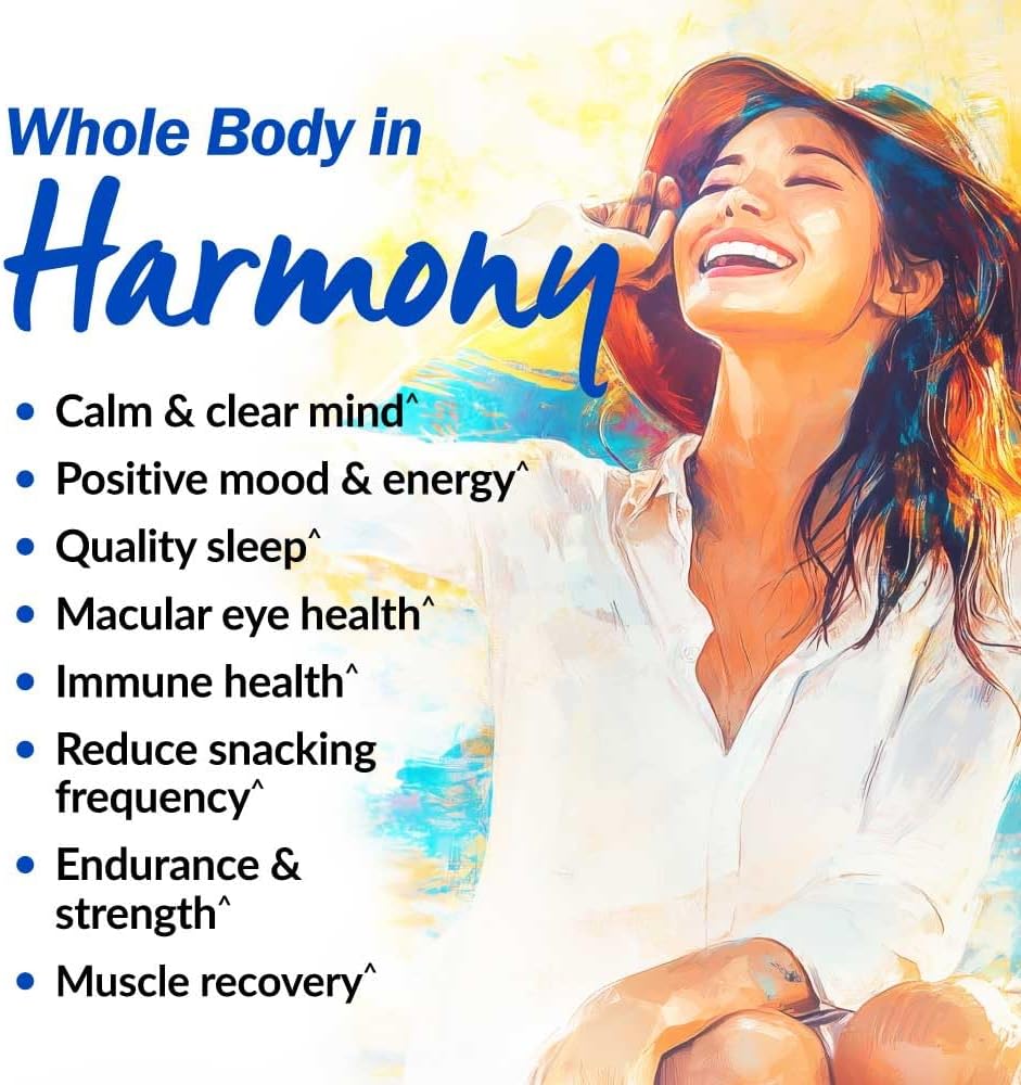 LABO Nutrition Happy Calm Capsules with KSM-66 Ashwagandha & Saffron for Stress Relief, Cognitive Health, Immune Support, Quality Sleep - 90 Vegan Capsules