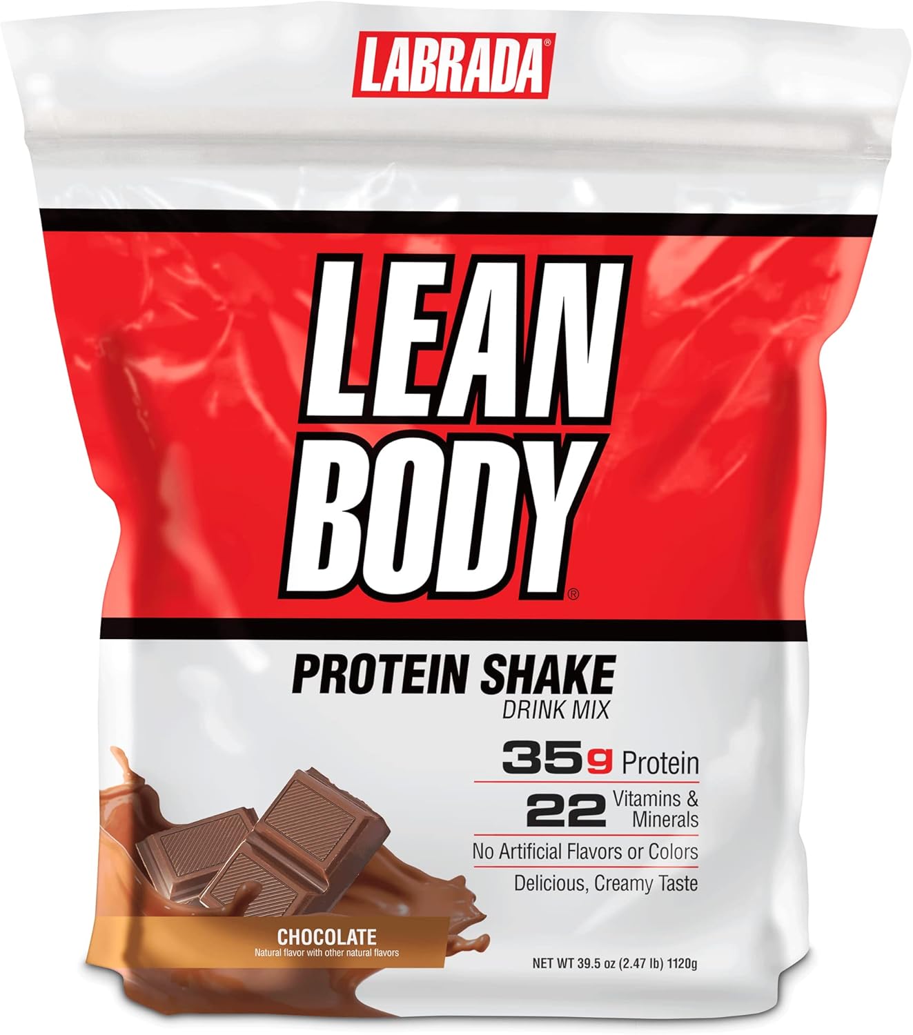 Labrada Nutrition Lean Body Chocolate Hi-Protein Meal Replacement Shake - 2.47 lb Tub