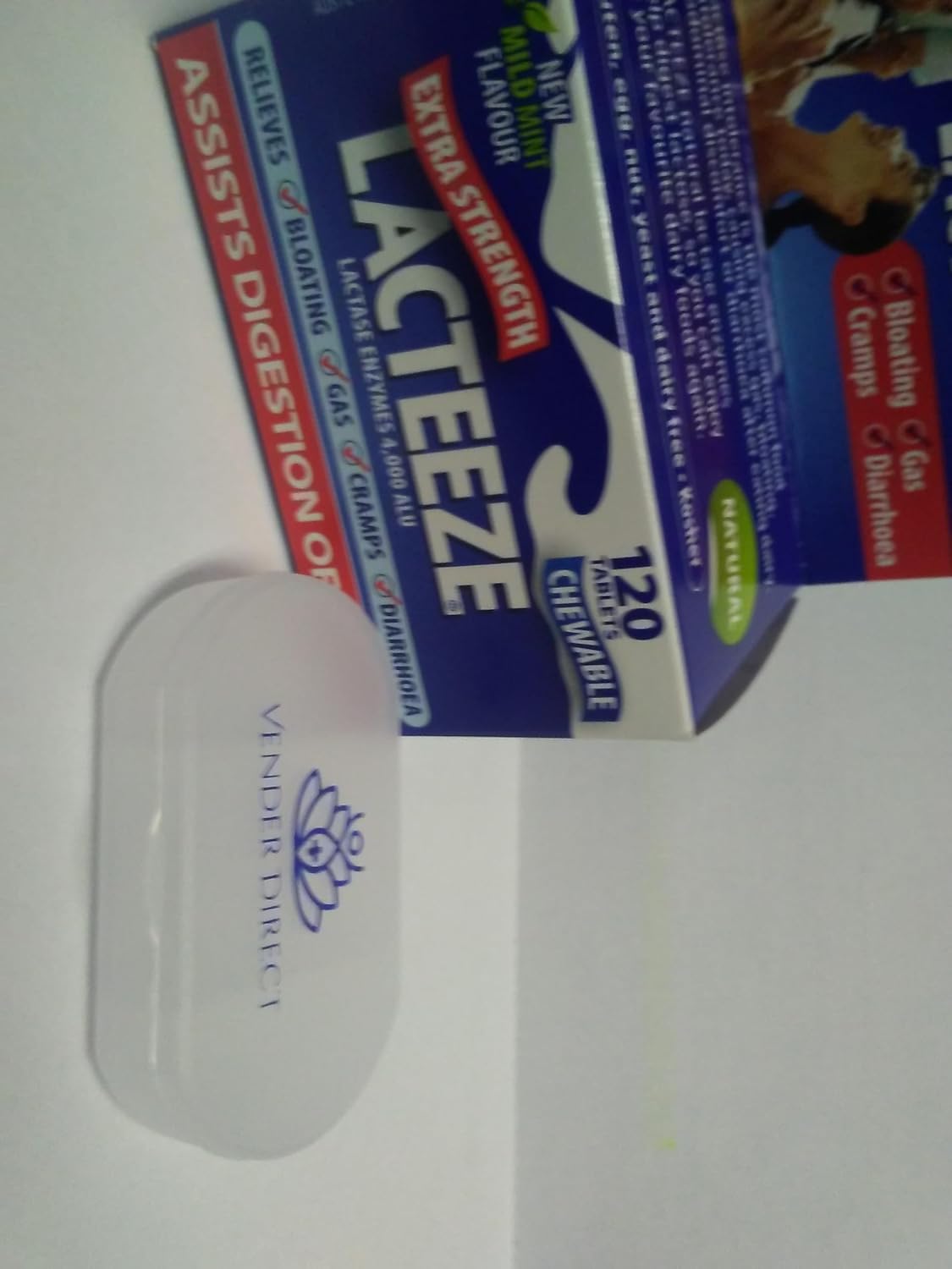 Lacteeze Extra Strength 4000 ALU Enzyme Supplement with Convenient Pill Case