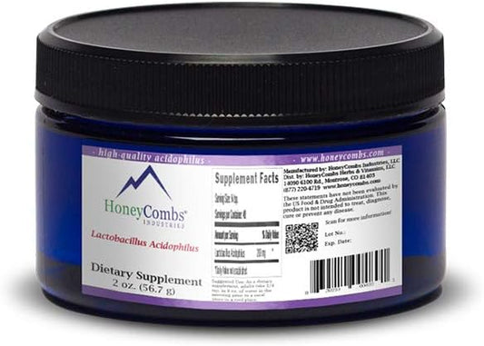 Lactobacillus Acidophilus Probiotic Powder - Natural Supplement with 12 Billion Live Bacteria - Women's & Men's Gut-Friendly Probiotic - 2 Oz.