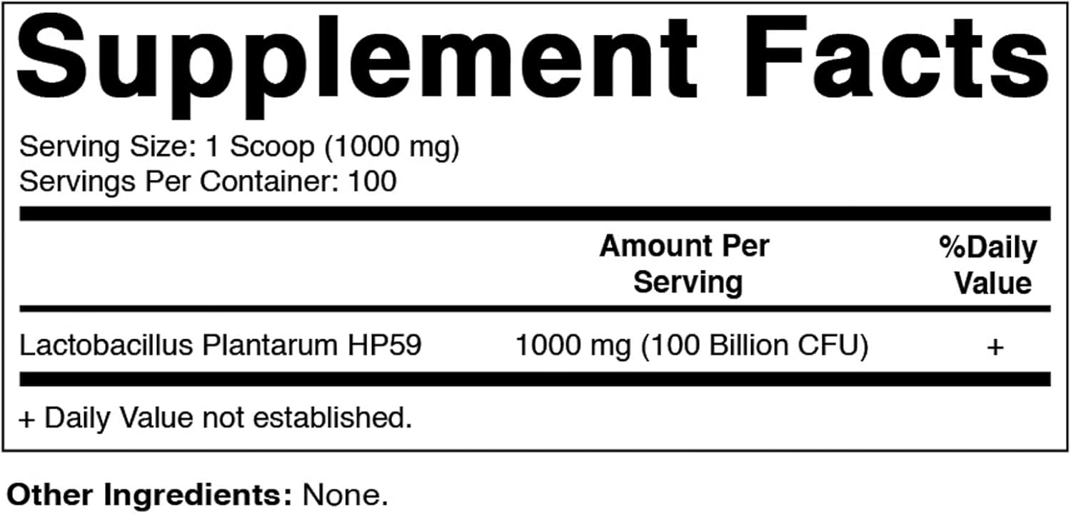 Lactobacillus Plantarum Probiotic Powder for Digestive Health - 100 Servings - 100g (3.5oz)