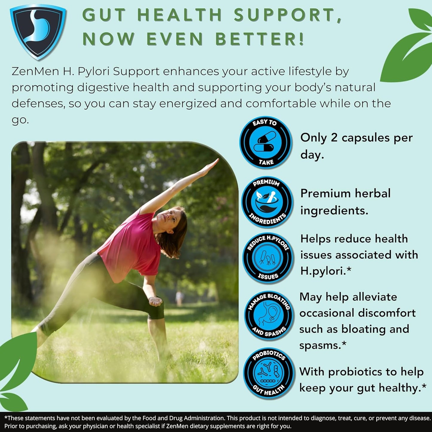 Lactobacillus Reuteri Probiotic with Mastic Gum for H. Pylori Fight & GI Health - 60 Vegan Capsules, USA Made