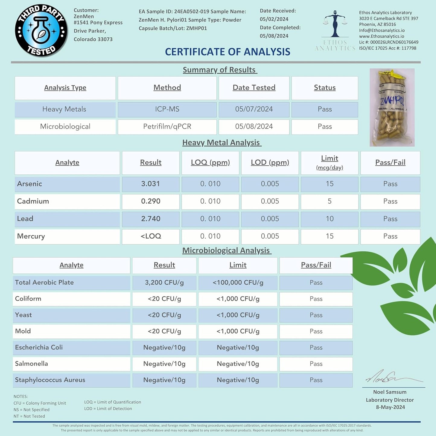 Lactobacillus Reuteri Probiotic with Mastic Gum for H. Pylori Fight & GI Health - 60 Vegan Capsules, USA Made