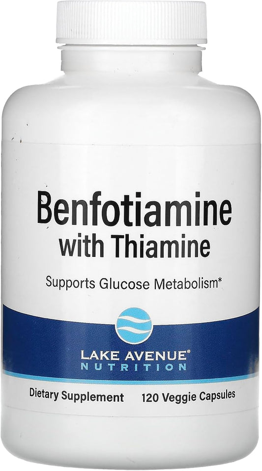 Lake Avenue Nutrition Benfotiamine and Thiamine Supplement - 250mg, 120 Capsules