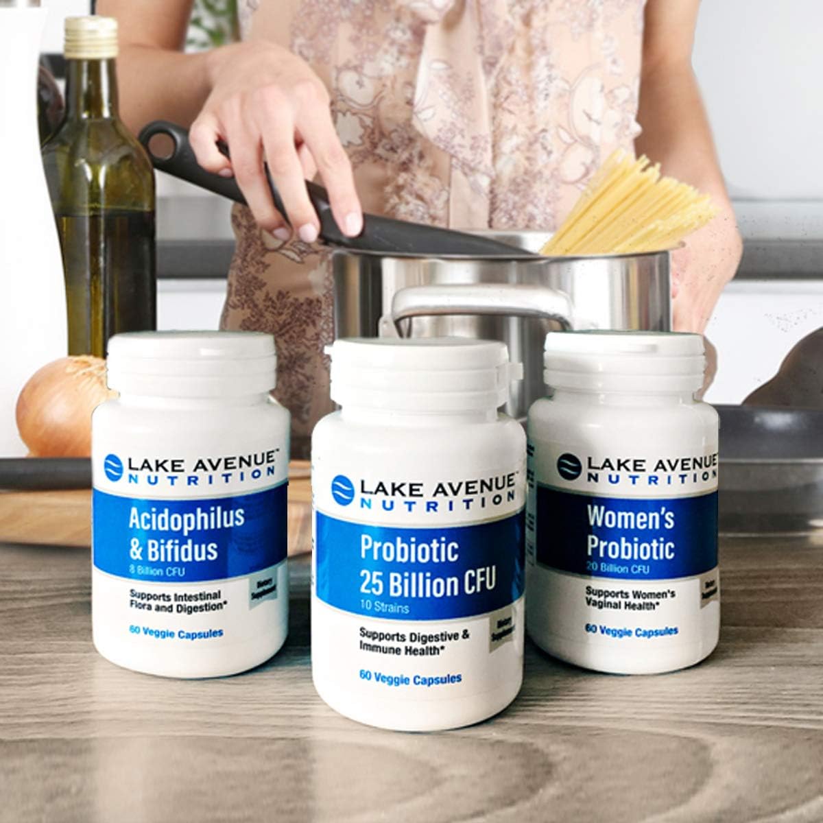 Lake Avenue Nutrition Probiotic Blend with Acidophilus and Bifidus, 8 Billion CFU, 60 Vegetarian Capsules