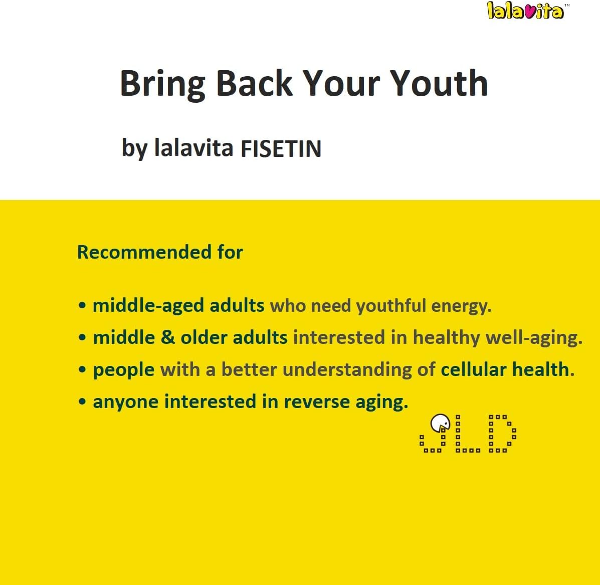 lalavita SuperYouth Fisetin 100mg - 90 Day Supply of Powerful Antioxidant Veggie Capsules for Promoting Health