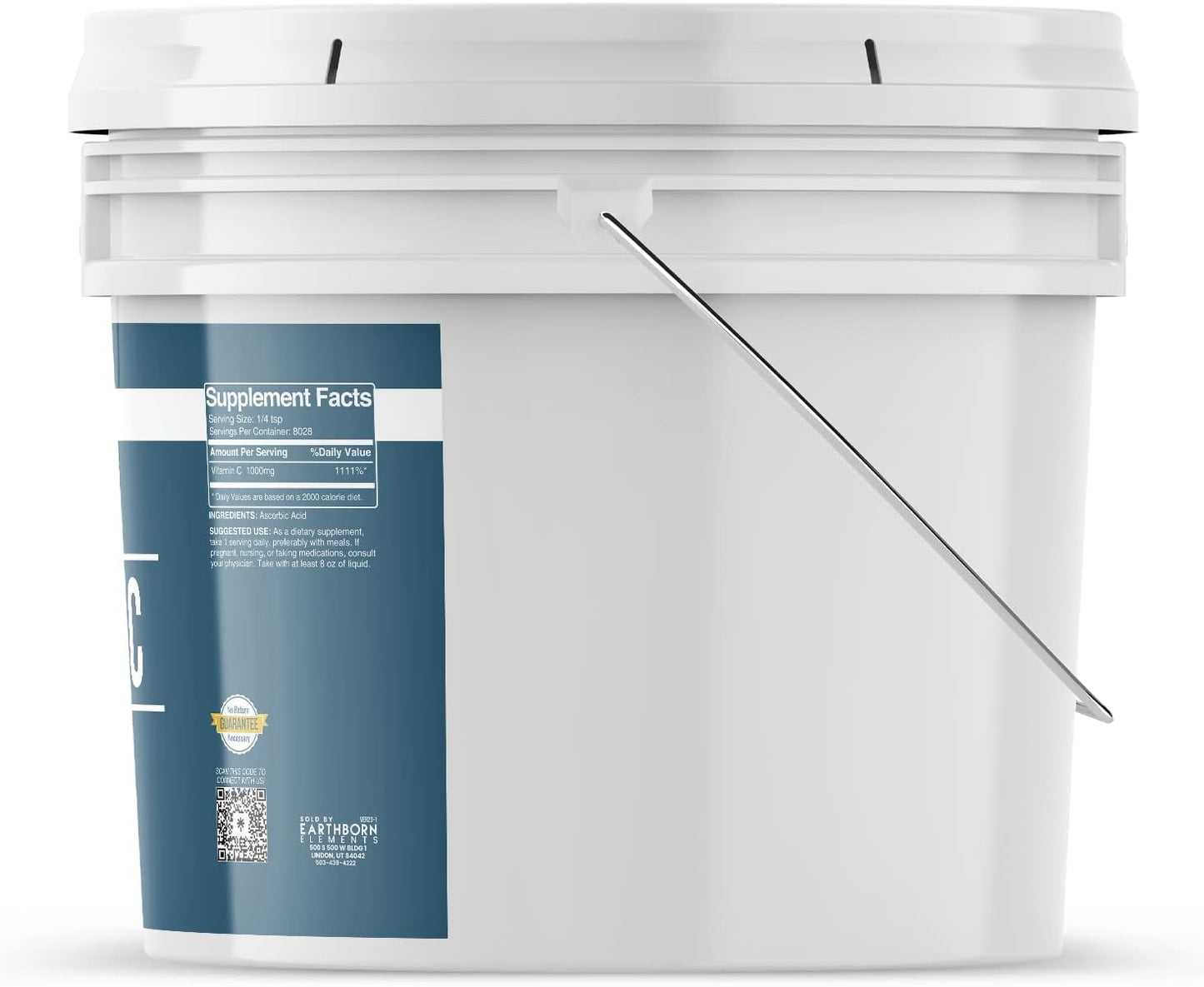 Large 2 Gallon Earthborn Elements Vitamin C Powder for Immune Support and Antioxidant Boost