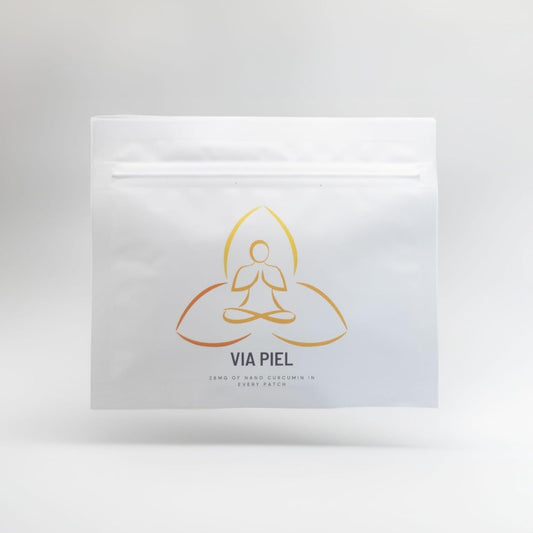 Large ACYEAH Via Piel Health Turmeric Extract Patch - 28mg Nano Curcumin, 4mg Menthol - Joint & Immune Support, Inflammation Relief - 10-Day Supply